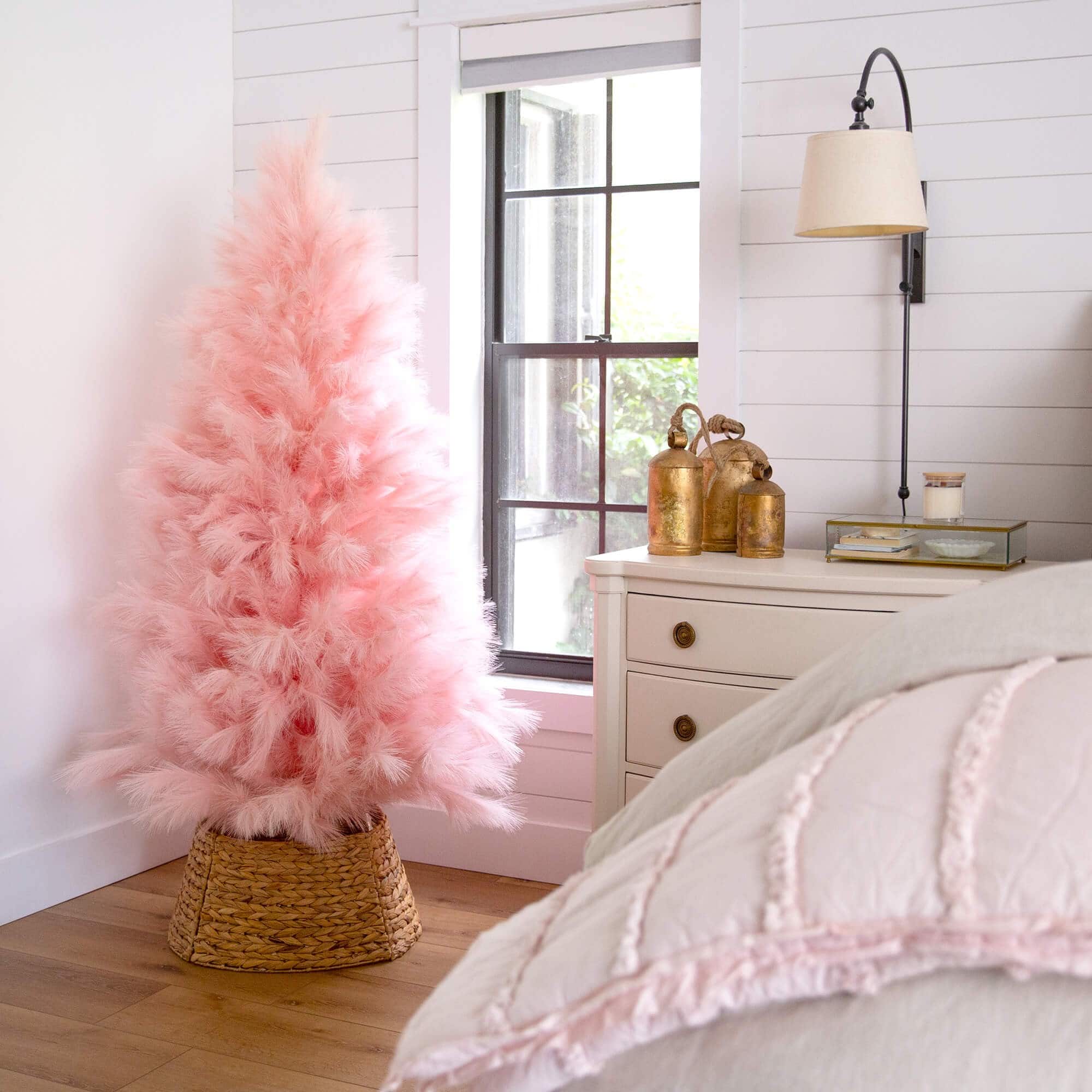 6ft. Unlit Pink Pampas Grass Artificial Christmas Tree